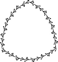 Curvilinear Triangle shape Flower frame wreath vector Leaves border floral photo frame romantic Botanical Branches decoration wedding anniversary birthday new year newborn Christmas valentine winner