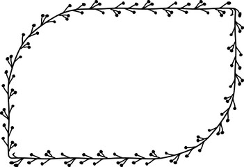 Round Diagonal Corner Rectangle shape Flower frame wreath vector Leaves border floral photo frame romantic Botanical Branches decoration wedding anniversary birthday new year newborn Christmas