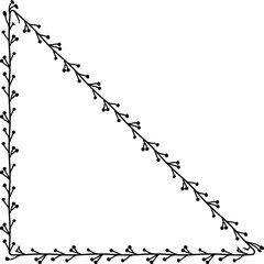 Right Triangle shape Flower frame wreath vector Leaves border floral photo frame romantic Botanical Branches decoration wedding anniversary birthday new year newborn Christmas valentine winner award