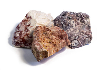 Pelitic Schist Rock isolated on White Background