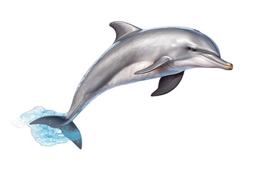 A Dolphin isolated on transparent background - Generative AI