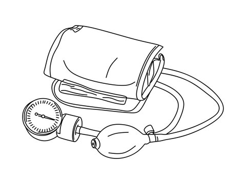 black and white blood pressure monitor clip art preview