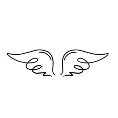 Naklejka na ściany i meble Wings icon, bird drawing in spread and motion
