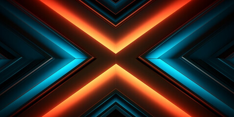 Fototapeta premium Geometric pattern background with light effect. generative ai