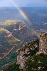 Rainbow in Montserrat, near Barcelona, Spain
