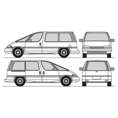 outline of van, minibus part 31