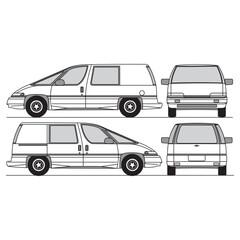 outline of van, minibus part 30