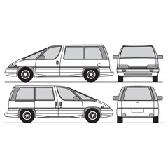 outline of van, minibus part 29