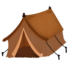 Camping collection , tent , png 
