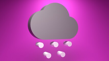 Cloudy snowing icon on blue background