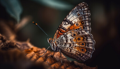 Fototapeta na wymiar The delicate butterfly vibrant wings showcase nature stunning beauty generated by AI