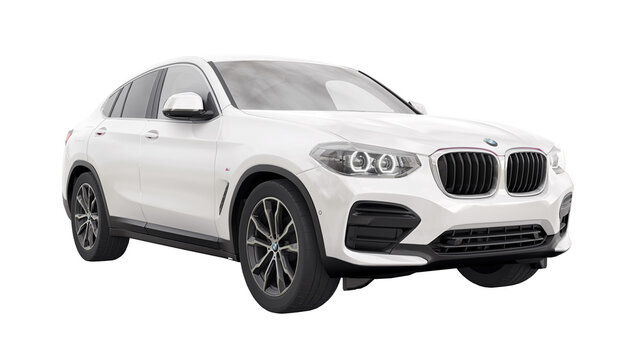 Berlin. Germany. May 29, 2023. BMW X4 M40i Xdrive 2021. sports SUV car for family and adventure. 3d illustration