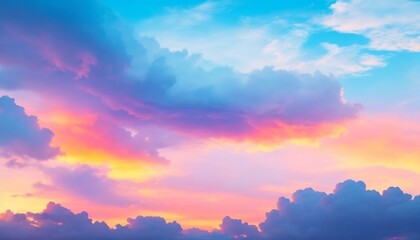 Evening sky. Background picture. Colorful clouds. Generate by AI
