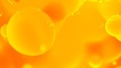 orange honey color reflecting fantastic wax drops backdrop - abstract 3D rendering