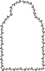 Trefoil Arch Leaf rectangular frame architectural window door ornate flower frame floral leaf borders natural Botanical Branches decoration wedding card anniversary celebration beautiful arabesque