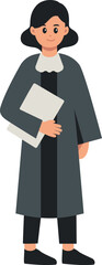Portfolio Female Judge Illustration Vector