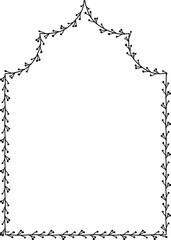 Tented Arch Leaf rectangular frame architectural window door ornate flower frame floral leaf borders natural Botanical Branches decoration wedding card anniversary celebration beautiful arabesque