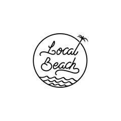 local beach text hand draw template 