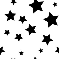 Obraz premium Vector.Star Pattern.Repetitive.Abstract Texture.Black on White Background.Trendy.PastelPrint for Textile.Web Design.Social Networks.Space.Sky.Astrology.Heaven.Air.Freedom.Galaxy.Airplane.