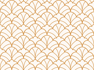 Luxury art deco seamless pattern. Abstract vector background. Geometric damask texture. - 608741015