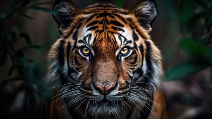 High definition photos of ferocious animals, tigers，AI Generated 