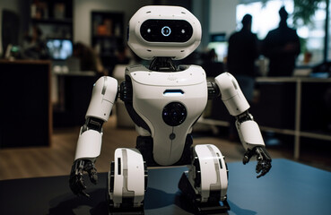 Fototapeta premium Embracing the AI Renaissance: A Vision of a Future Imbued with Advanced Robotics, Transforming Everyday Life and Pioneering the New Era of Artificial Intelligence and Robots.