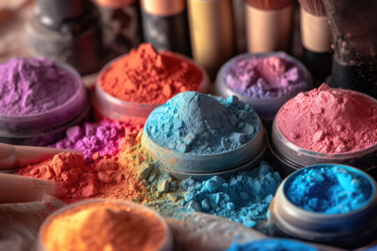Captivating Contrasts: Colorful Powder Matte Photography. Generative AI