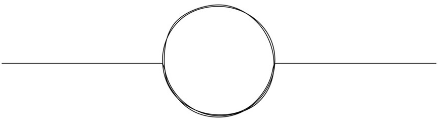 Circle continuous one line drawn. Abstract round frame linear symbol. Vector illustration isolated on white.