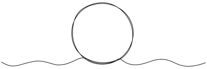 Circle continuous one line drawn. Abstract round frame linear symbol. Vector illustration isolated on white.