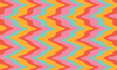 Colorful groovy background in trendy retro style