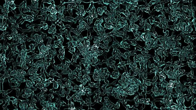 Blue microscopic worms move randomly