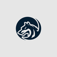 black wolf logo vector illustration