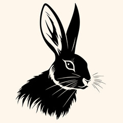 Rabbit vector for logo or icon,clip art, drawing Elegant minimalist style,abstract style Illustration