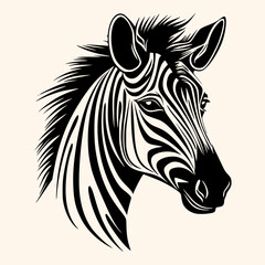 Fototapeta premium Zebra vector for logo or icon,clip art, drawing Elegant minimalist style,abstract style Illustration