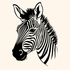 Zebra vector for logo or icon,clip art, drawing Elegant minimalist style,abstract style Illustration