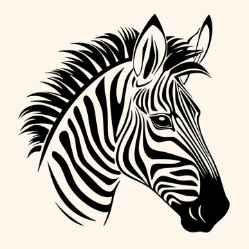 Zebra vector for logo or icon,clip art, drawing Elegant minimalist style,abstract style Illustration