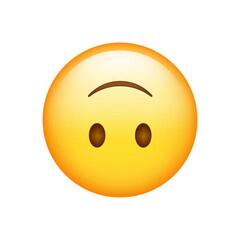 Upside-Down Face Emoji isolated on white background. Iphone Whatsapp Emojis. Simple, vector, printed on paper. icon for website design, mobile app, and UI. Vector Illustration