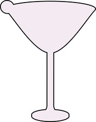 Cocktail glass drawing for design.
