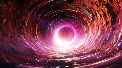 Space wormhole, space travel concept, funnel shaped tunnel that can connect one universe to another.