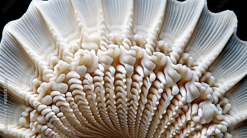 Poster a close up view of a white object with wavy lines. generative ai