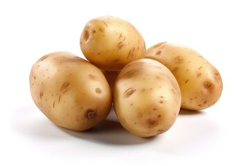 Fresh Raw Potato on White Background
