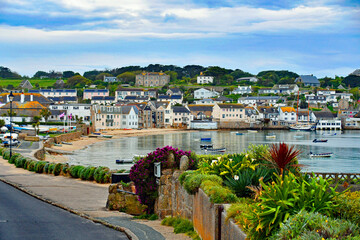 A wonderful evening view of charming harbour  of Hugh Town on St Mary’s in the wonderful exotic...