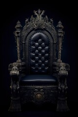 Royal throne. Dark gothic themed royal throne. Dark knights game concept
