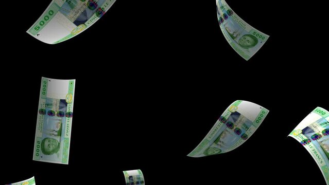 Falling Gambia Money Banknote Animation Background