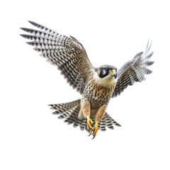 a Peregrine falcon front view as an isolated and transparent PNG in a Nature-themed, photorealistic illustration. Generative ai