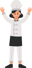 Standing Female Chef Illustration Vector