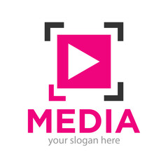 Media Player Logo Design Illustration