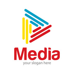 Media Player Logo Design Illustration