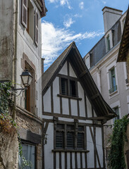 Fototapeta na wymiar Half timbered medieval houses