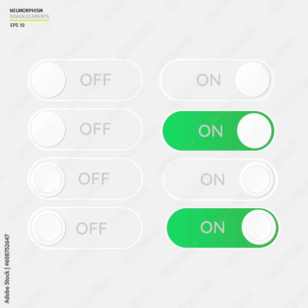 Aufkleber The on and off power buttons are on white background, with ON and OFF set icons. Power Switch sign and symbol, electric power, vector.
